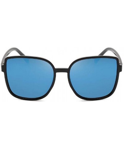 Square Square Sunglasses Female UV Protection Sunglasses Men Dazzling Color Film Toad Glasses (Blue Mercury) - CX190NXANN2 $8.74