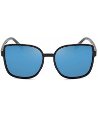 Square Square Sunglasses Female UV Protection Sunglasses Men Dazzling Color Film Toad Glasses (Blue Mercury) - CX190NXANN2 $8.74