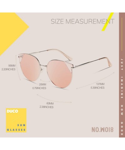 Round Vintage Retro Round Metal Polarized Sunglasses for Women 100% UV400 Protection W018 - Silver Pink - CG196EAATWZ $25.61