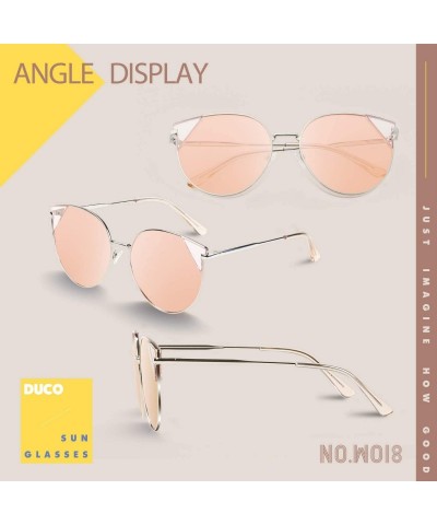 Round Vintage Retro Round Metal Polarized Sunglasses for Women 100% UV400 Protection W018 - Silver Pink - CG196EAATWZ $25.61