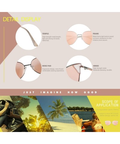 Round Vintage Retro Round Metal Polarized Sunglasses for Women 100% UV400 Protection W018 - Silver Pink - CG196EAATWZ $25.61