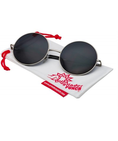 Round Extra Large Round Sunglasses for Women Retro Fashion - Silver - CA12CQXLVYJ $14.78