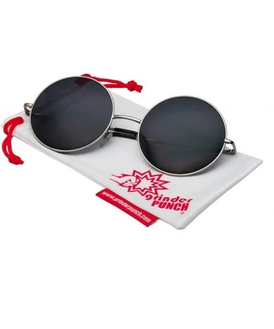Round Extra Large Round Sunglasses for Women Retro Fashion - Silver - CA12CQXLVYJ $23.78