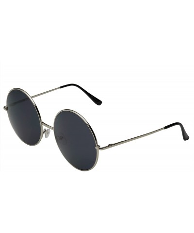 Round Extra Large Round Sunglasses for Women Retro Fashion - Silver - CA12CQXLVYJ $14.78