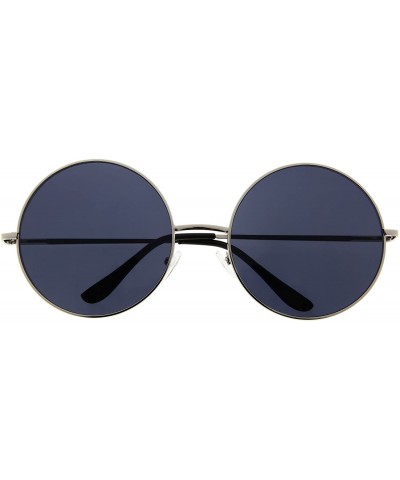 Round Extra Large Round Sunglasses for Women Retro Fashion - Silver - CA12CQXLVYJ $14.78