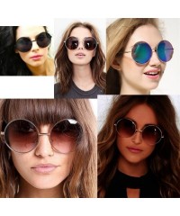 Round Extra Large Round Sunglasses for Women Retro Fashion - Silver - CA12CQXLVYJ $14.78