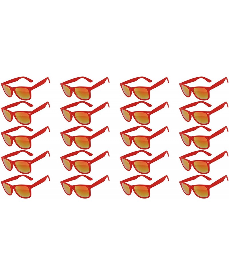 Oval 20 Pieces Per Case Wholesale Lot Sunglasses Colored Frame Full Mirror Lens - 20_pairs_matte_red - CX18CMNT88A $63.55