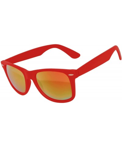 Oval 20 Pieces Per Case Wholesale Lot Sunglasses Colored Frame Full Mirror Lens - 20_pairs_matte_red - CX18CMNT88A $41.52