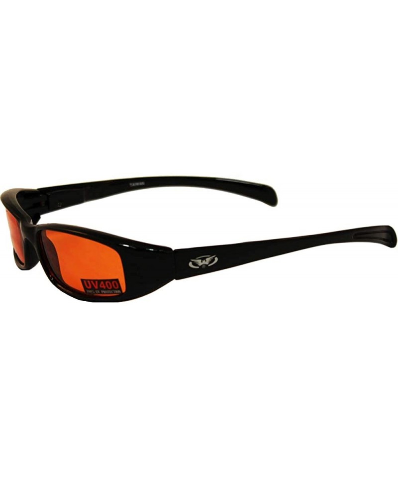 Sport New Attitudes Stylish Sport Motorcycle Sunglasses Black with Orange Lens - CH112O8MP2T $9.55