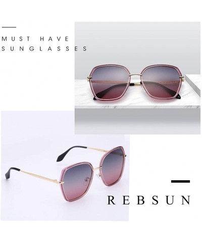 Square Oversized Sunglasses for Women Polarized Black Big Sun Glasses Fashion Designer Square Shades UV Protection - CG18QMQT...