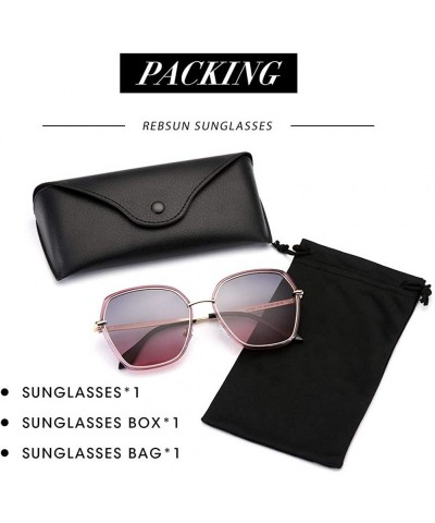 Square Oversized Sunglasses for Women Polarized Black Big Sun Glasses Fashion Designer Square Shades UV Protection - CG18QMQT...