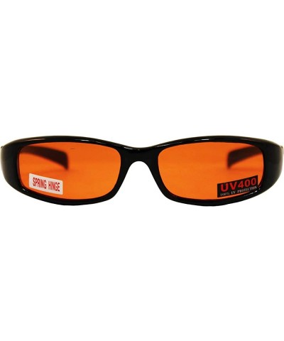 Sport New Attitudes Stylish Sport Motorcycle Sunglasses Black with Orange Lens - CH112O8MP2T $21.70