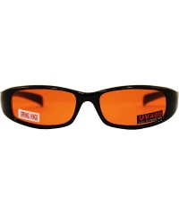 Sport New Attitudes Stylish Sport Motorcycle Sunglasses Black with Orange Lens - CH112O8MP2T $9.55