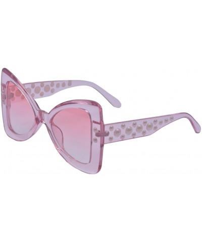 Butterfly Women's Oversize Large Bow Tie Shape Tinted Lens Butterfly Sunglasses - Pink - CW1898Z8SI9 $12.16