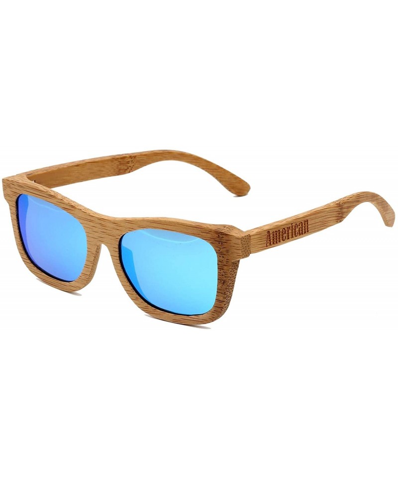 Wayfarer Personalized Wooden Polarized Mirrored Sunglasses Unisex Groomsmen Gifts - Sunglasses Without Bamboo Box - CI18523RW...