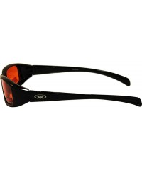 Sport New Attitudes Stylish Sport Motorcycle Sunglasses Black with Orange Lens - CH112O8MP2T $9.55