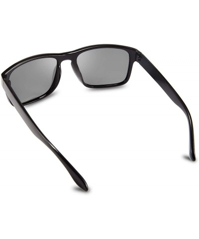 Square Polarized Sunglasses Men Women Classic Square Frame Sun Glasses - Frosted Black Frame/Brown Lens - CX18XIERQIU $16.20