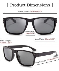 Square Polarized Sunglasses Men Women Classic Square Frame Sun Glasses - Frosted Black Frame/Brown Lens - CX18XIERQIU $16.20