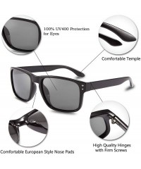 Square Polarized Sunglasses Men Women Classic Square Frame Sun Glasses - Frosted Black Frame/Brown Lens - CX18XIERQIU $16.20