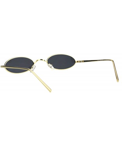 Oval Mens Narrow Oval Pimp Daddy Gold Metal Rim Sunglasses - Black - CI18HD08NQZ $9.59