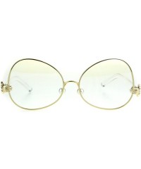 Butterfly Pearl Nose Pad Clown Hand Hinge Drop Temple Swan Eye Glasses - Gold - C7184Y0NNM3 $26.04