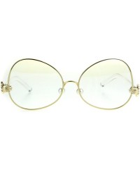Butterfly Pearl Nose Pad Clown Hand Hinge Drop Temple Swan Eye Glasses - Gold - C7184Y0NNM3 $13.89