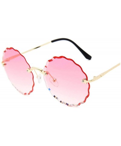 Round RimlWomen Sunglasses 2019 Clear Alloy Frame Vintage Retro Designer Eyeglasses Adult Shades - Pink - CF198AIR2SH $13.85