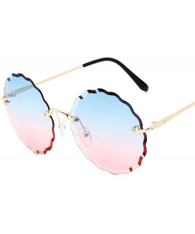 Round RimlWomen Sunglasses 2019 Clear Alloy Frame Vintage Retro Designer Eyeglasses Adult Shades - Pink - CF198AIR2SH $13.85