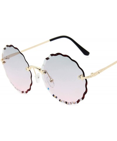 Round RimlWomen Sunglasses 2019 Clear Alloy Frame Vintage Retro Designer Eyeglasses Adult Shades - Pink - CF198AIR2SH $13.85