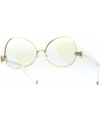 Butterfly Pearl Nose Pad Clown Hand Hinge Drop Temple Swan Eye Glasses - Gold - C7184Y0NNM3 $26.04