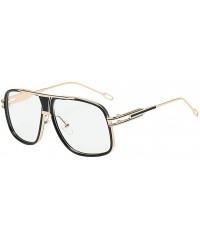 Oversized Large Oversized Fashion Sunglasses Square Shape UV400 Vintage Retro - Gold Frame Clear Lens - C7195H943QW $12.90