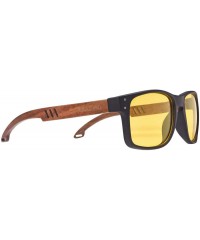 Square Bamboo Sunglasses with Polarized lenses-Handmade Wood Shades for Men&Women - A Multicoloured 2 - CP18S92ZL6Y $28.75