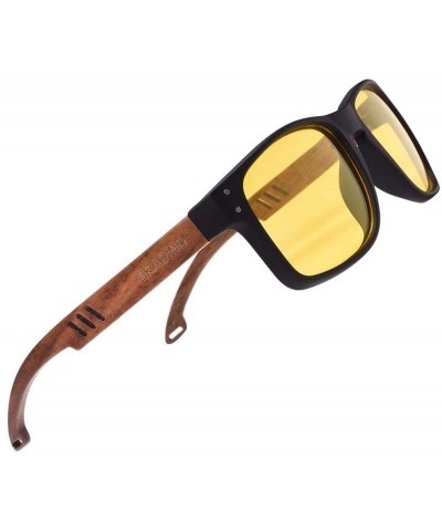 Square Bamboo Sunglasses with Polarized lenses-Handmade Wood Shades for Men&Women - A Multicoloured 2 - CP18S92ZL6Y $28.75