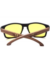 Square Bamboo Sunglasses with Polarized lenses-Handmade Wood Shades for Men&Women - A Multicoloured 2 - CP18S92ZL6Y $28.75