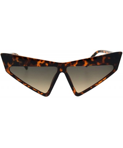 Cat Eye Thick Angry Eyebrow Plastic Triangle Cat Eye Sunglasses - Tortoise Brown - CG18S39SKZ8 $19.73