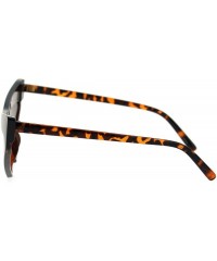 Cat Eye Thick Angry Eyebrow Plastic Triangle Cat Eye Sunglasses - Tortoise Brown - CG18S39SKZ8 $12.30