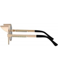 Square Sunglasses Men Women Brand Designer Vintage Sunglass - Gold W Black - CH18S7LQZSA $17.75