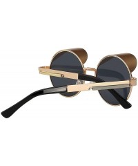 Square Sunglasses Men Women Brand Designer Vintage Sunglass - Gold W Black - CH18S7LQZSA $17.75