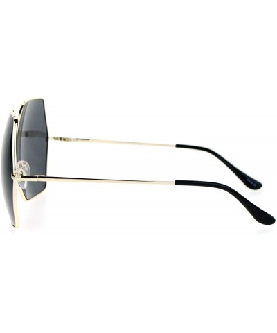 Oversized Retro Oversized Octagon Groove Hippie Sunglasses - Gold Black - CC12DUJWXS1 $18.27