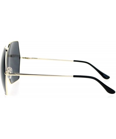 Oversized Retro Oversized Octagon Groove Hippie Sunglasses - Gold Black - CC12DUJWXS1 $12.26