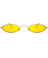 Round Fashion Trend Metal Frame Oval Personality Sunglasses for Men and Women - Silver Frame Yellow Lens - C818R23D89G $9.73