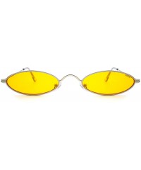 Round Fashion Trend Metal Frame Oval Personality Sunglasses for Men and Women - Silver Frame Yellow Lens - C818R23D89G $9.73