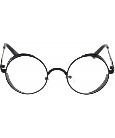 Round Steampunk Victorian Ornate Metal Engraving Round Circle Lens Eyeglasses - Black - CL18R4W0O8L $14.85