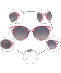 Oversized Polarized Cute Cat Eye Sunglasses for Women - Classic Round Mirrored Lens - UV400 for Driving Fishing - C018SUAU74A...