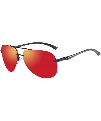 Oval Polarized Sunglasses Glasses TCA 100% UV400 Protection for Women men - Orange Red - CU18XSR4AUD $26.21