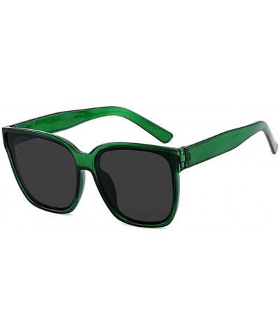 Square Unisex Sunglasses Fashion Bright Black Grey Drive Holiday Square Non-Polarized UV400 - Green Grey - CL18RI0SE4L $8.45