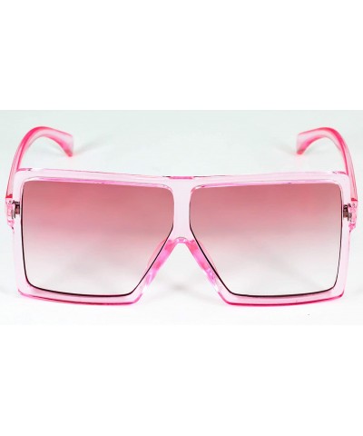 Oversized Square Oversized Sunglasses for Women Men Flat Top Fashion Shades - Pink - CT18SC8X0OY $14.61