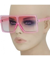 Oversized Square Oversized Sunglasses for Women Men Flat Top Fashion Shades - Pink - CT18SC8X0OY $14.61