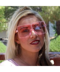 Oversized Square Oversized Sunglasses for Women Men Flat Top Fashion Shades - Pink - CT18SC8X0OY $14.61