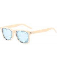 Rimless Women Man Vintage Sunglasses Square Frame Black Driving Sun Glasses Retro Heart Shape Frame Eyewear Fashion - E - CN1...